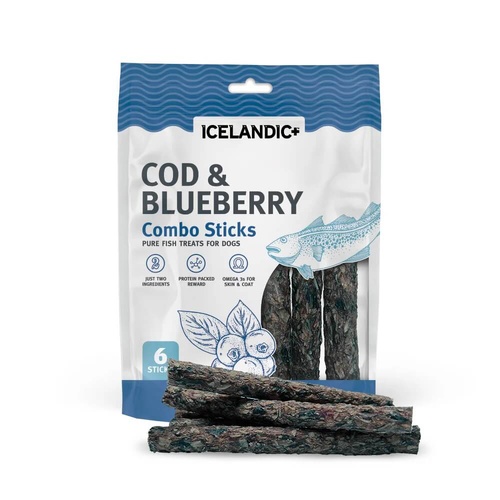Icelandic Cod & Blueberry Combo Sticks - 6 Pack