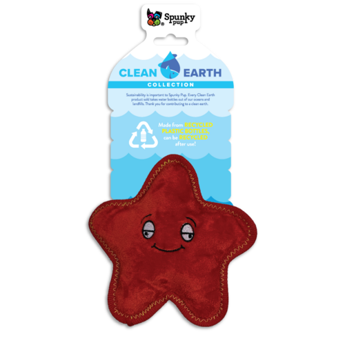 Spunky Pup Clean Earth Dog Toy - Starfish - Small