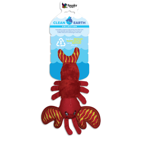 Spunky Pup Clean Earth Dog Toy - Lobster - Small