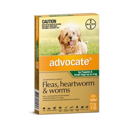 Advocate for Dogs up to 4 kgs - 3 Pack - Green