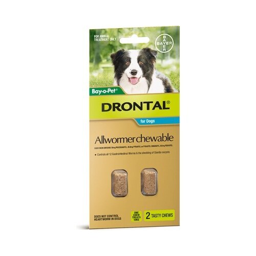 Drontal AllWormer for Dogs Chews - 10 kg - 2 pack