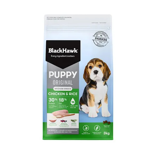 Black Hawk Puppy Medium Breed Chicken and Rice - 3kg