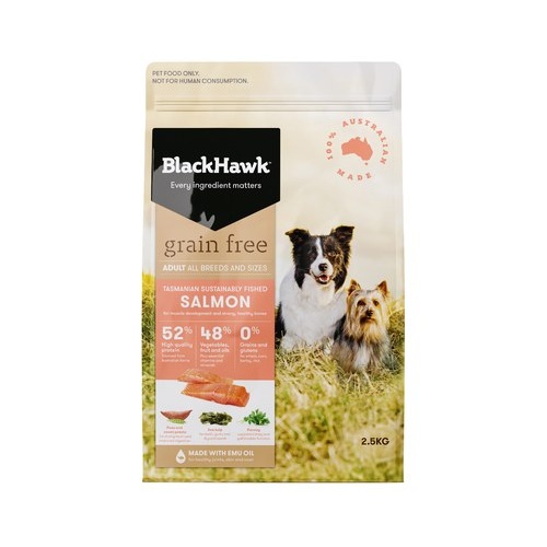 Black Hawk Grain Free Adult Dog - Salmon - 2.5kg
