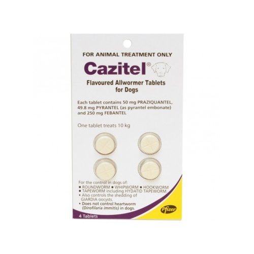 Cazitel Allwormer Tablets for Dogs up to 10 kgs - 4 Pack