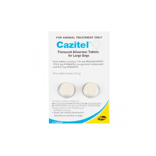 Cazitel Allwormer Tablets for Dogs up to 35 kgs - 2 Pack