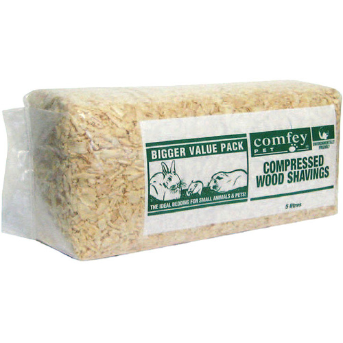 Comfey Compressed Wood Shavings Small Animal Bedding - 5 Litres