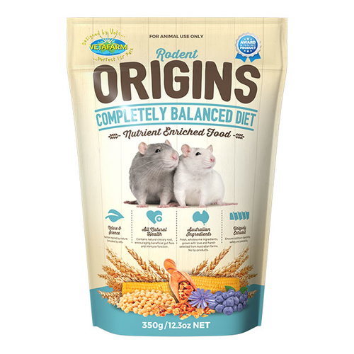 Vetafarm Rodent Origins Diet Rats & Mice Food - 350g