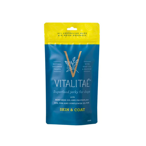 Vitalitae Jerky Skin & Coat Dog Treats - 150g