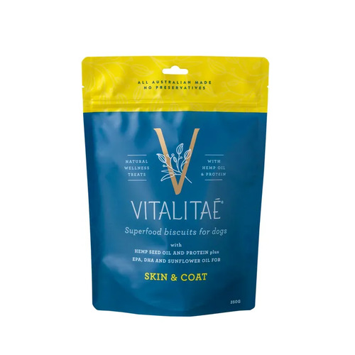 Vitalitae Biscuit Skin & Coat Dog Treats - 350g