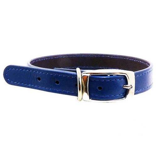 Beau Pets Leather Collar - 25mm x 55cm - Blue