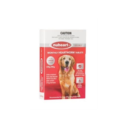 Nuheart for Large Dogs 23-45 kgs - Red - 6 Pack
