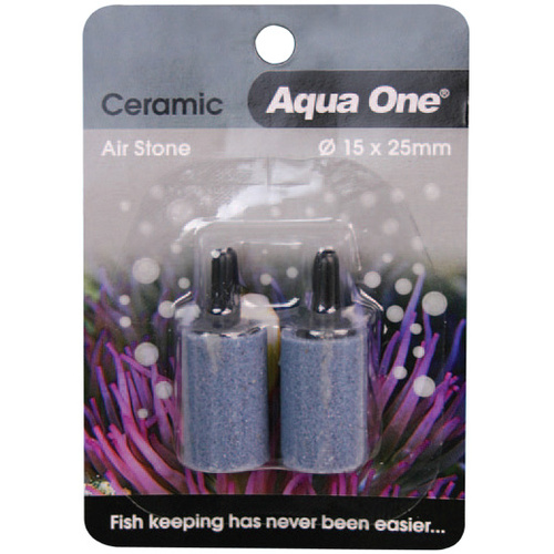 Aqua One Ceramic Air Stone - 15mm x 2.5cm (2 Pack)