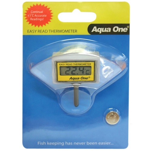 Aqua One Easy Read LCD Thermometer for Inside of Fish Tanks