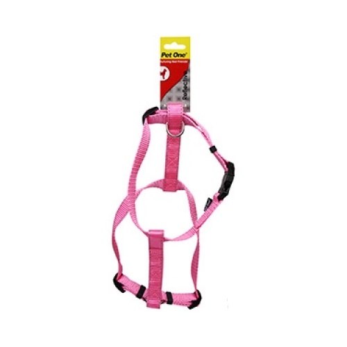 Pet One Reflective Adjustable Nylon Dog Harness - 35-50cm x 20mm - Pink