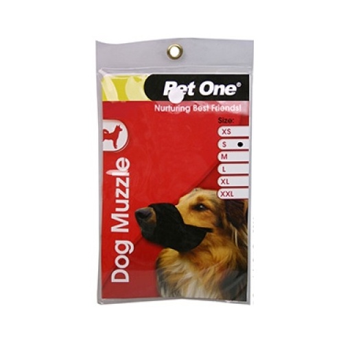 Pet One Dog Nylon Non-Adjustable Muzzle - X-Small - Black