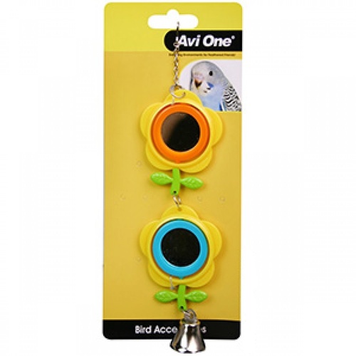 Avi One Bird Toy Double Buttercup Mirror