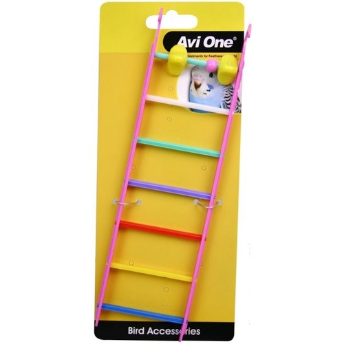 Avi One Bird Toy Multi Coloured Ladders with Geometric Beads