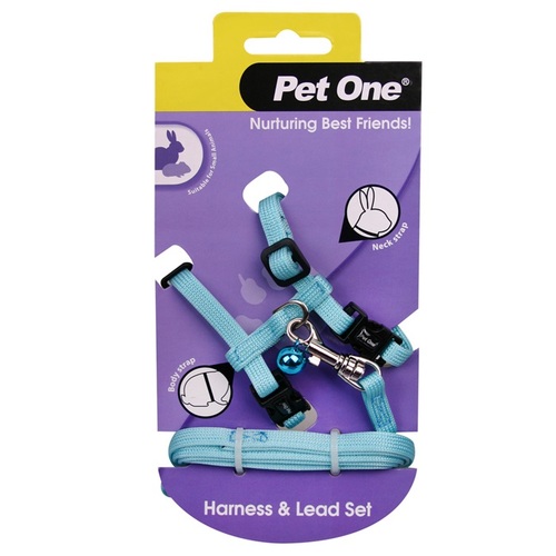 Pet One Rabbit, Guinea Pig, Ferret Harness Set - Aqua