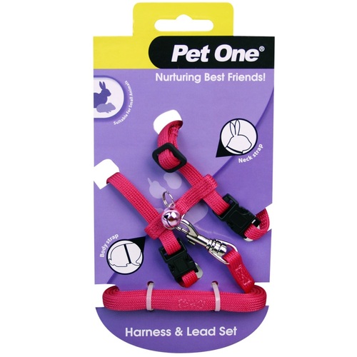 Pet One Rabbit, Guinea Pig, Ferret Harness Set - Purple