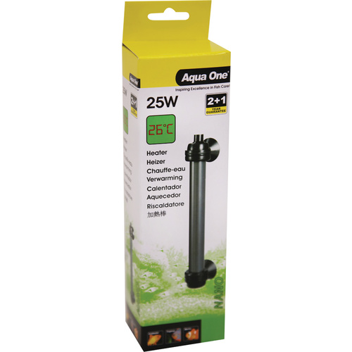 Aqua One Nano Betta Glass Aquarium Heater - 25W (14.8cm)