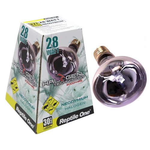 Reptile One Halogen Neodymium Daylight Heat Lamp (28W Eqv 40W) Eddison Screw Fitting