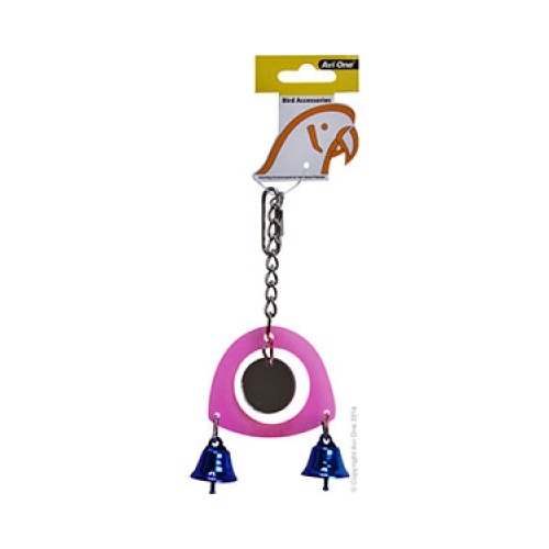 Avi One Bird Toy Acrylic Mirror With 2 Bells