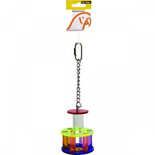 Avi One Parrot Toy Acrylic Hollow Pipe with Round Wheel