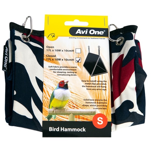 Avi One Closed Bird Hammock - Small (17cm L x 10cm W x 10cm H)