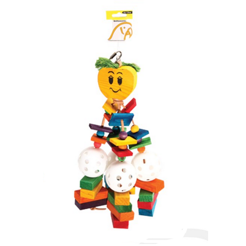 Avi One Parrot Toy Wooden Apple with Blocks & Plastic Balls - 18x42cm