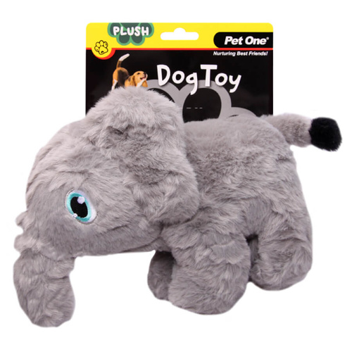 Pet One Plush Squeaky Dog Toy - Elephant (20cm)