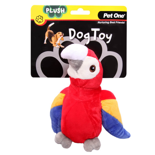 Pet One Plush Squeaky Dog Toy - Parrot (15cm)