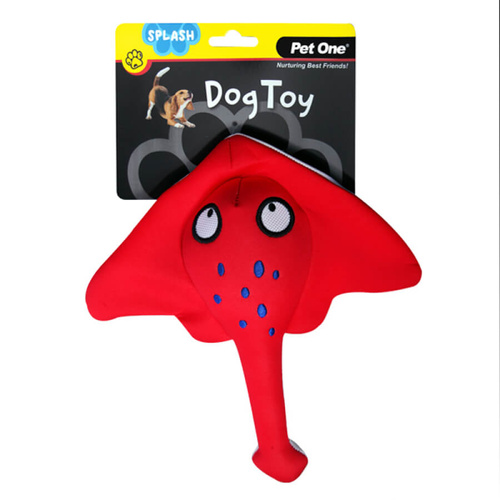 Pet One Splash Squeaky Dog Toy - Stingray - 26cm
