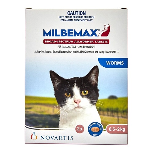 MILBEMAX Allwormer for Small Cats 0.5-2kgs - 2 Pack - Pink