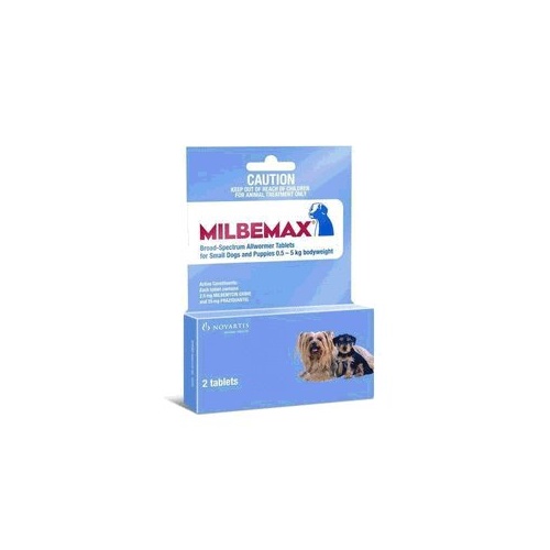MILBEMAX for Small Dogs and Puppies 0.5-5kgs - 2 Pack - Light Blue