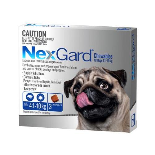 NexGard for dogs 4.1-10 kgs - Blue - 3 Pack
