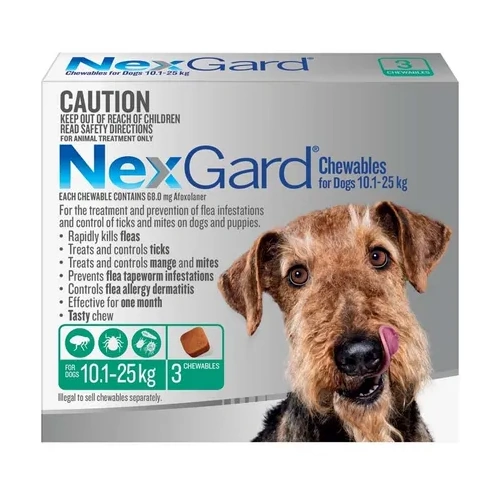 NexGard for dogs 10.1-25 kgs - Green - 6 Pack