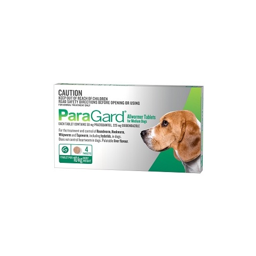 ParaGard Allwormer for Dogs 10kg Bodyweight - 4 Tablets