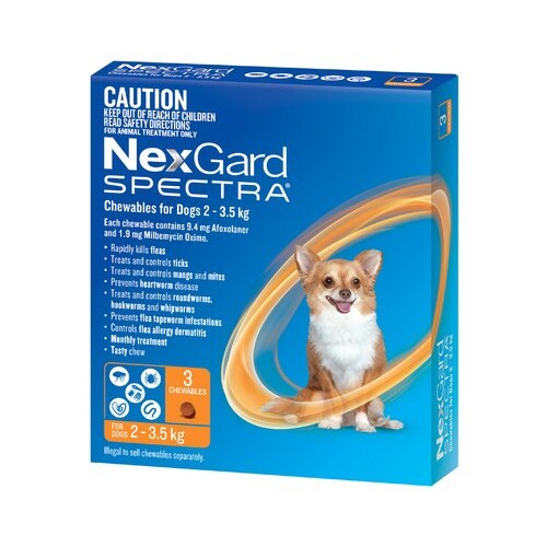 NexGard SPECTRA for Dogs 2-3.5 kg - 3 Pack - Orange