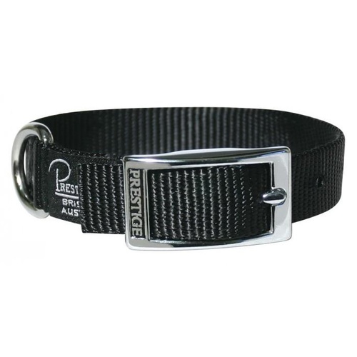 Prestige Nylon Dog & Puppy Collar - 19mm x 30cm - Black