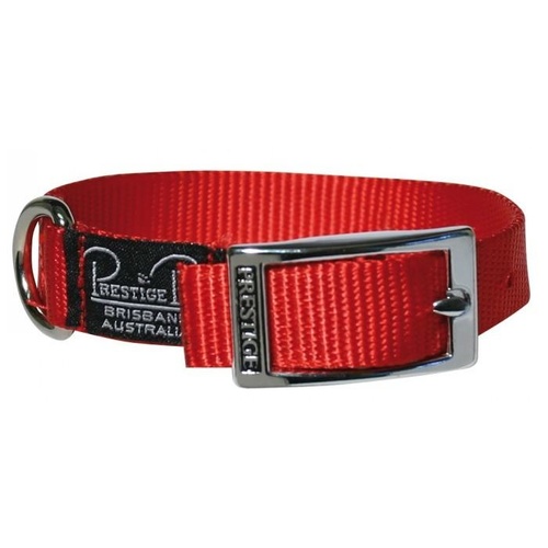 Prestige Nylon Dog & Puppy Collar - 19mm x 30cm - Red