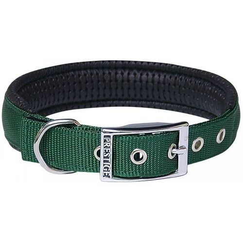 Prestige Soft Padded Dog Collar 19mm x 41cm Hunter Green