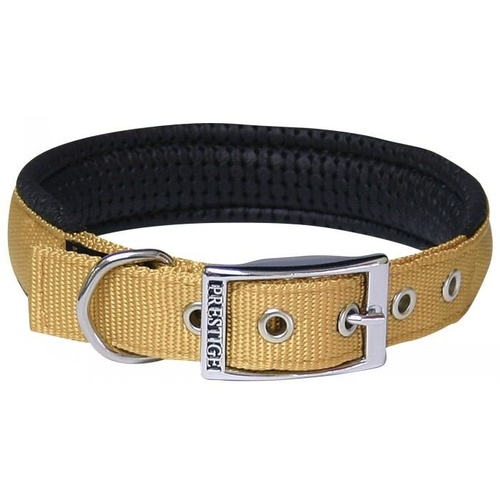 Prestige Soft Padded Dog Collar - 19mm x 51cm - Gold