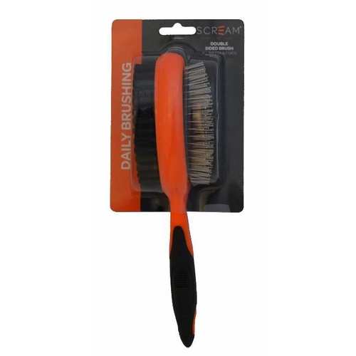 Scream Double Sided Brush for Dogs