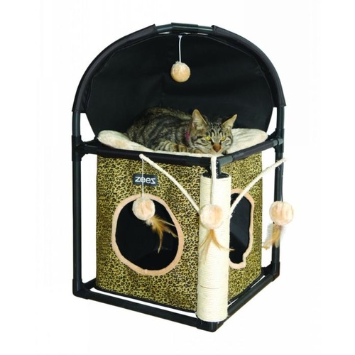 ZeeZ Feline Cube Fun House - (40x40x73cm)