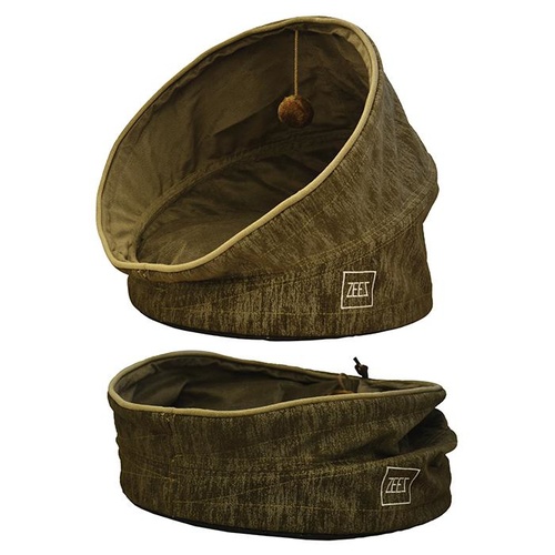 ZeeZ Pop Up Pet Cave with Cushion - Bark Brown - (47x47x69cm)