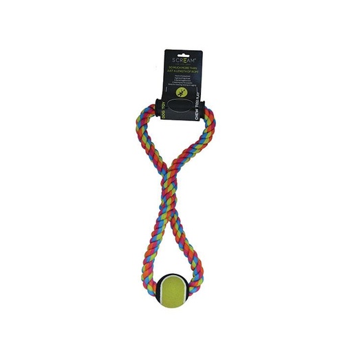 Scream Rope Tug with Tennis Ball - 50cm