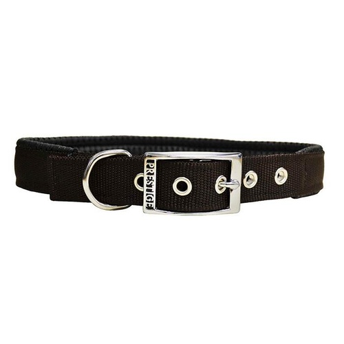 Prestige Soft Padded Dog Collar - 19mm x 46cm - Brown