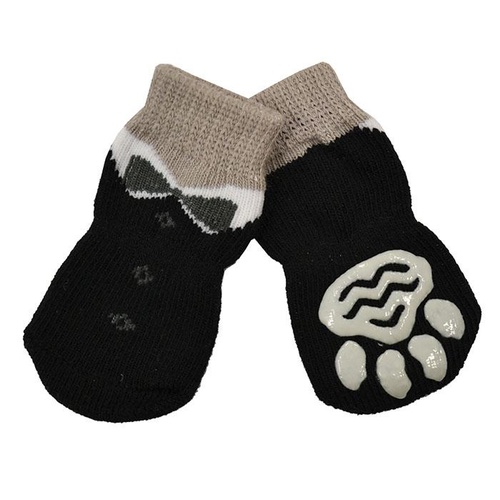 Non-Slip Dog Socks - Tuxeo Black - Small (2.5x6cm)