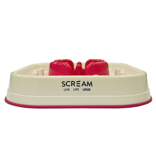 Scream Slow Feed Interactive Dog Bowl - 28x28x7cm - Pink
