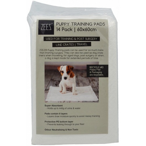 Zeez Puppy Training Pads - 60cm x 60cm - 14 Pack